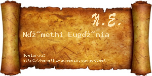 Némethi Eugénia névjegykártya